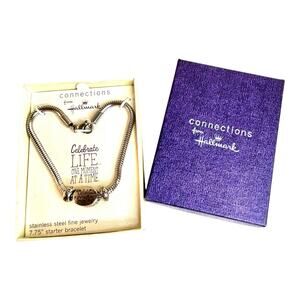 Connections from Hallmark Celebrate Life Stainless Steel 7.75” Starter Bracelet